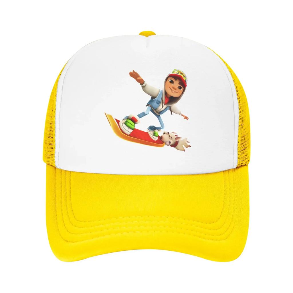 Berretto da Baseball a Rete Gioco Subway Surfers Uomo Donna Cappello Trucker Operaio Regolabile Poliestere Cappelli da Golf Autunno Berretti Trucker