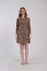 Women's Cotton Nightgown Long Sleeve L Vienetta Leopard Print Pockets