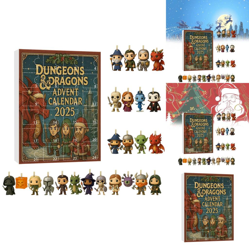 Dungeons Advent Calendar With Acrylic Decorations For Christmas Gift Exchange
