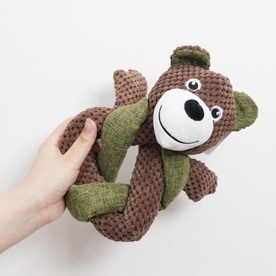 Squeaky Plush Dog Chew Toy Boredom Stress Relief Frog Bear Sloth Rabbit Plushie Small Medium Large Dog Teething Interactive Animal Toy Pet Supplies