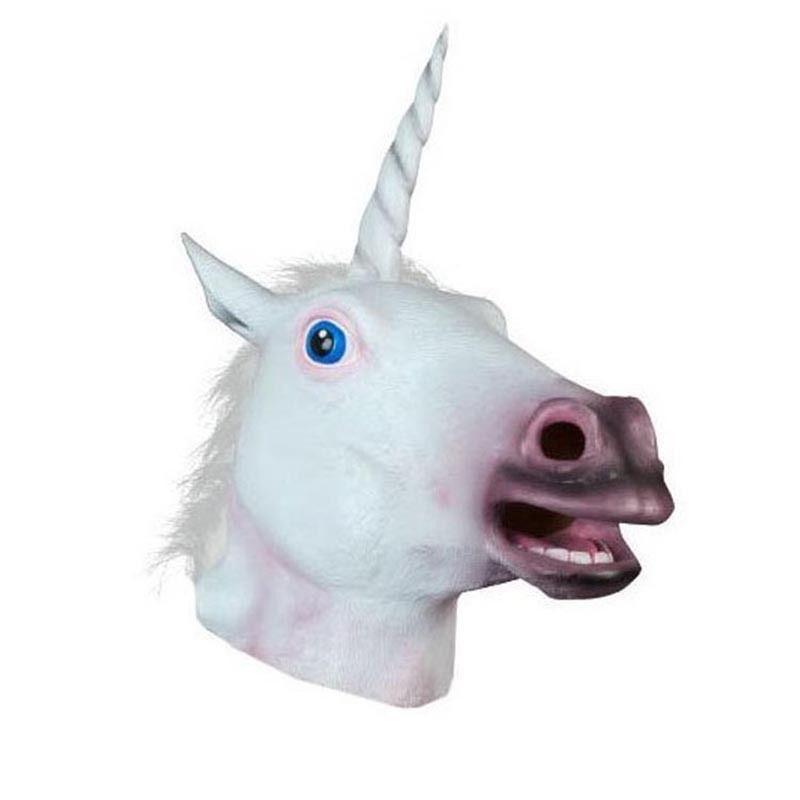 Unicorn Halloween Horse Head Mask Latex Headgear  Horror Costume Props Dance
