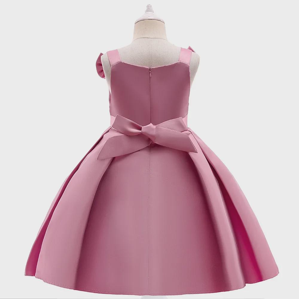 European & American Style Satin Princess Dress for Girls - Children's Day Catwalk & Piano Performance Outfit