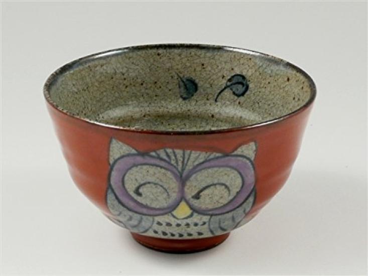 Arita Hasami Shoho Brocade Owl Pair of Tea Bowls Tea 20615 Ware, Kiln, Design, (Matching Bowls)