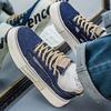 Fashion Men's Fashion Trend Thick Soled Casual Denim Fabric Shoes 2025 Autumn Shallow Mouth Comfortable Non Slip Lace Up Chunky sneakers