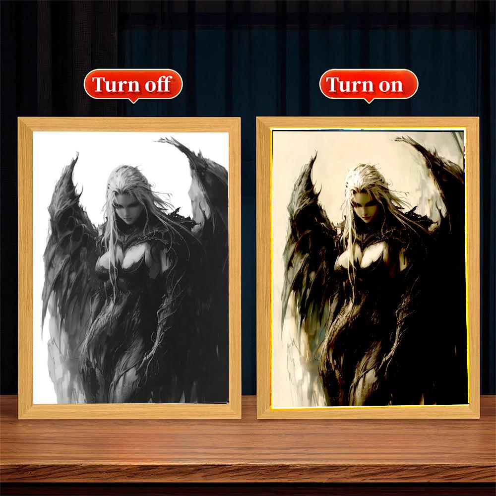 Anime Figure Light Painting Photo Frame Berserk Behelit Griffith Action Figures Led Lamps Room Decor Chirstmas Gifts moon Lamp