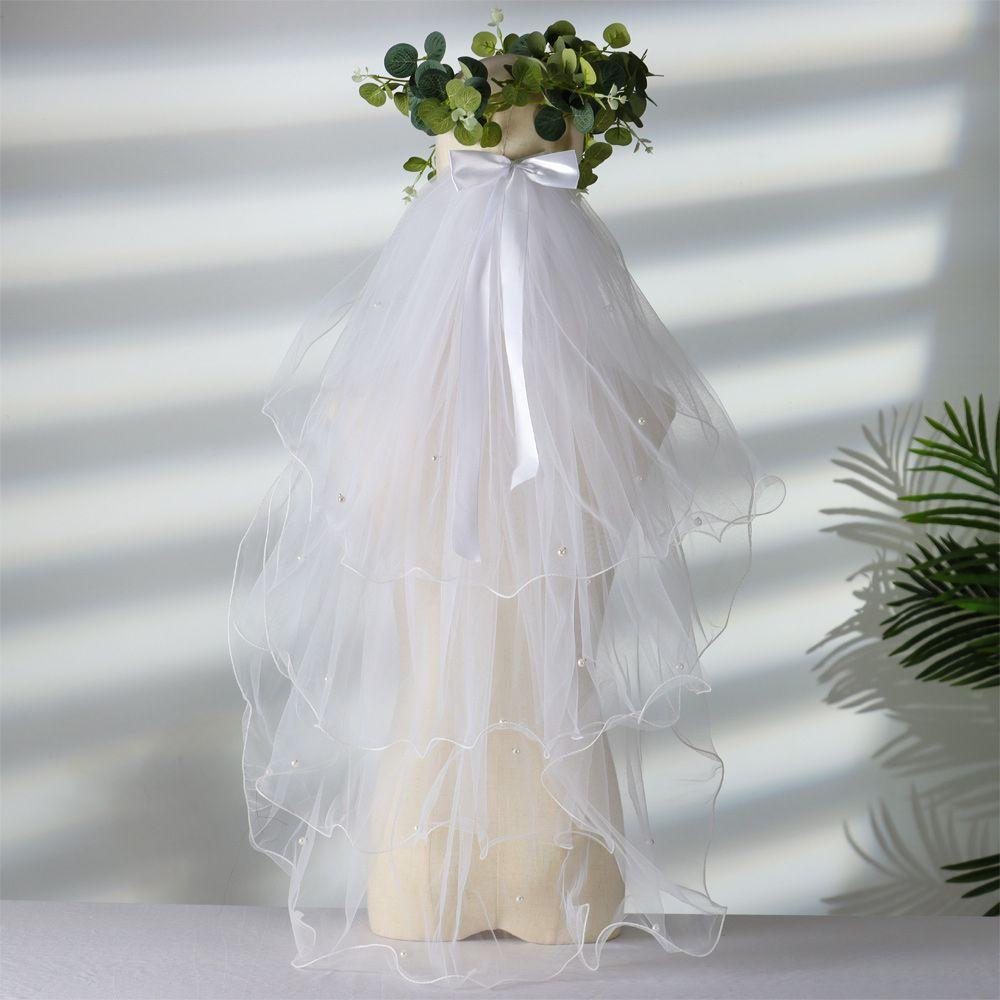 Elegant White Ivory Photo Veil Short Simple Wedding Veil Women's Tulle Bridal Veil With Comb