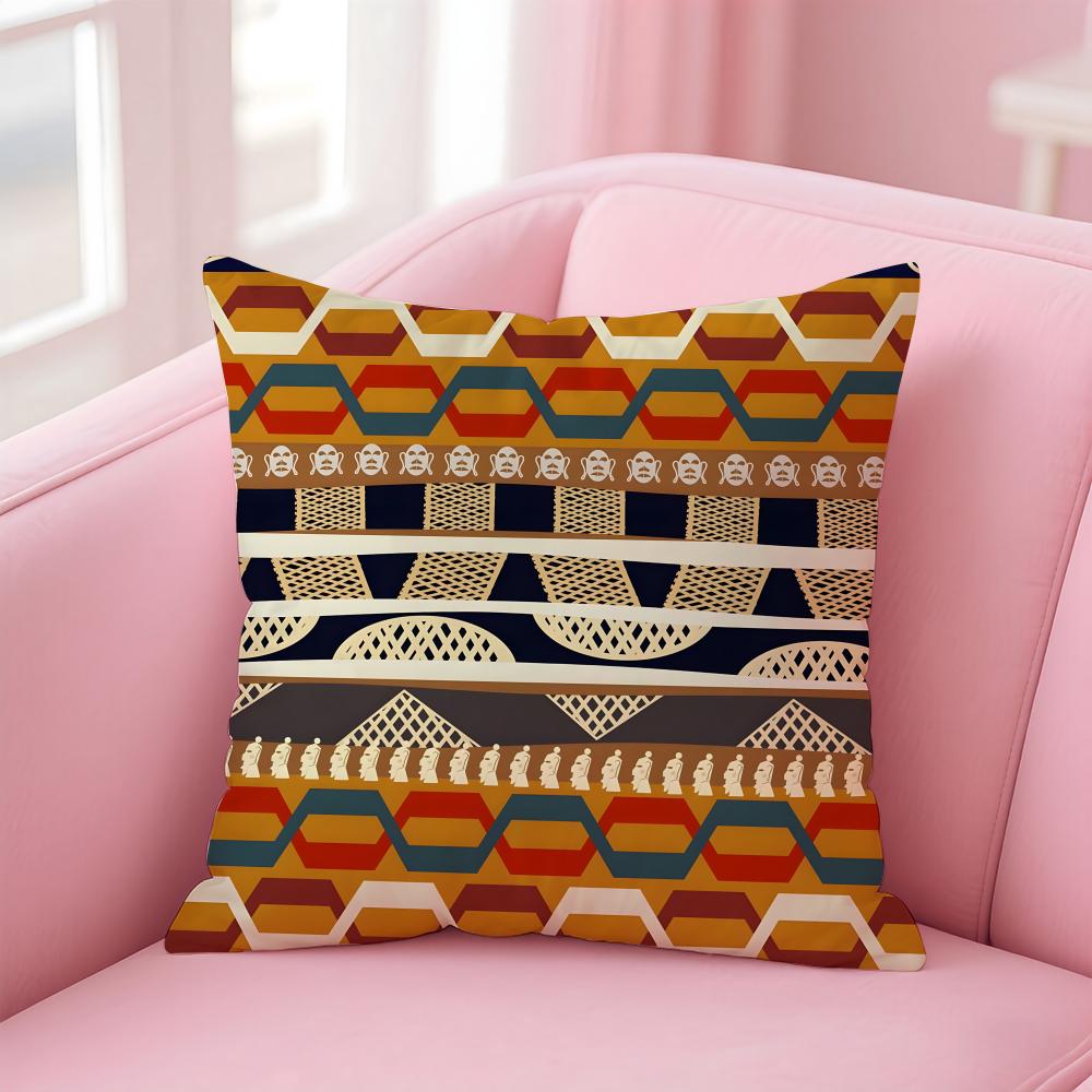 Tribal Style Indian Ethnic Pattern Cushion Cover Linen Cushion Cover Soft Decorative Case For Sofa Home Decor