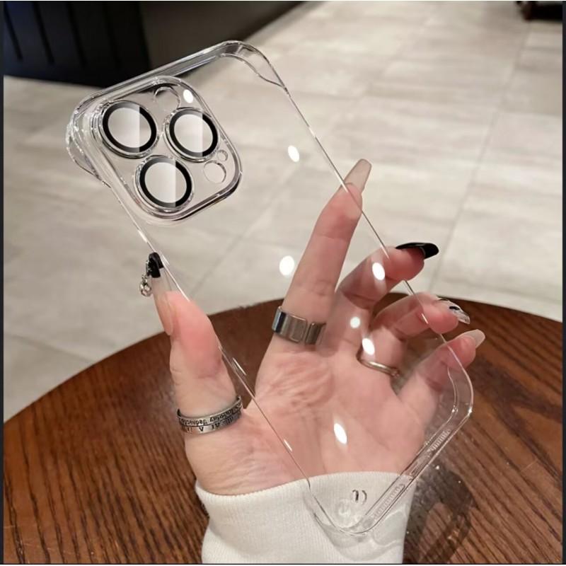Ultra Thin Clear Full Cover Phone Case IPhone 16 Pro Max With Electroplated Frame Shockproof PC Bumper
