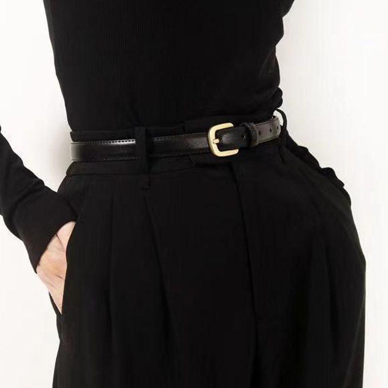 Stylish Womens Versatile Black Leather Belt For Casual Jeans And Fashionable Outfits