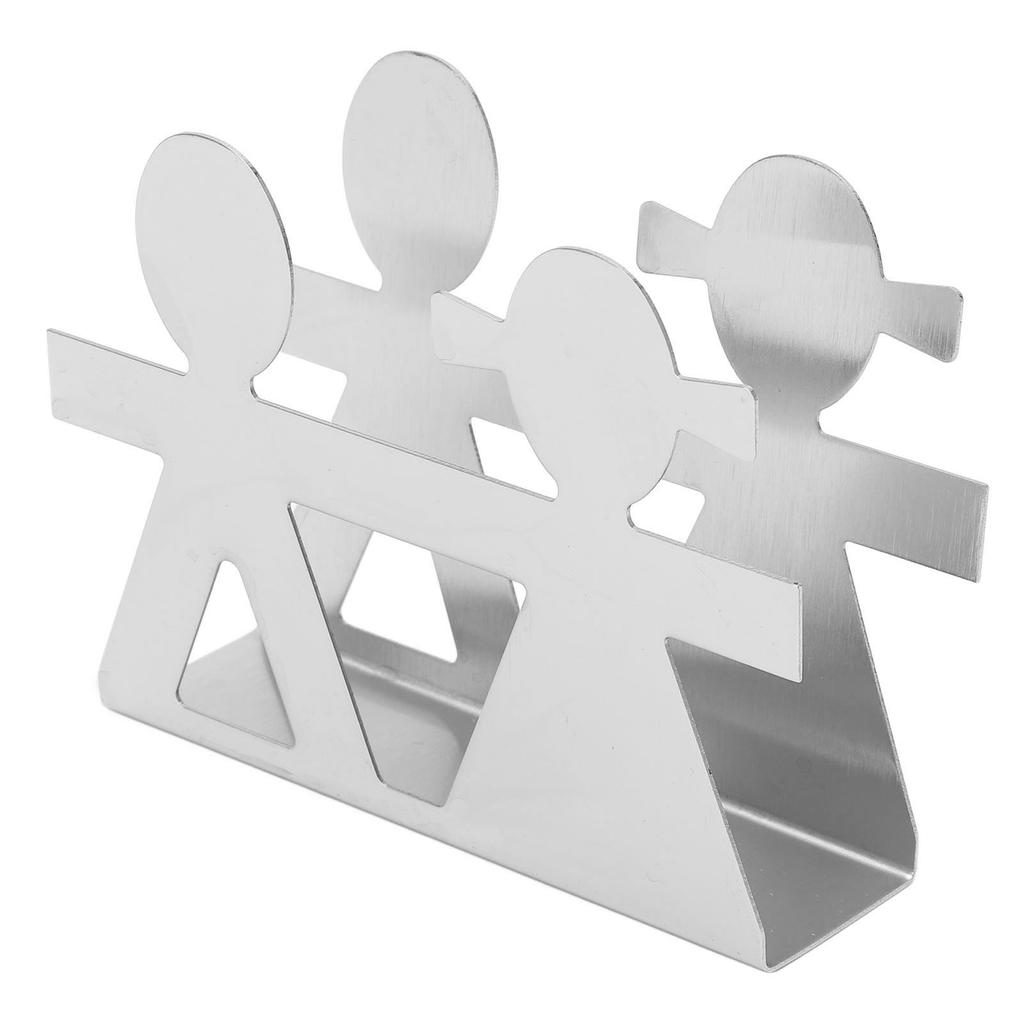 Napkin Holder Drawing Process Matte Polished Couple Hollow Pattern Stainless Steel Holder for Kitche