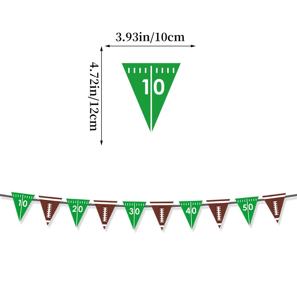 American Football Party Birthday Decoration Super Bowl Football Flag Latte Honeycomb Ornament Set