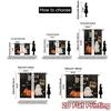 2pcs,Curtains Black Cat_ Bats & Pumpkins Popular Curtain Fabric Yarn Curtains Gifts Perfect for Bedroom & Living Room Decor