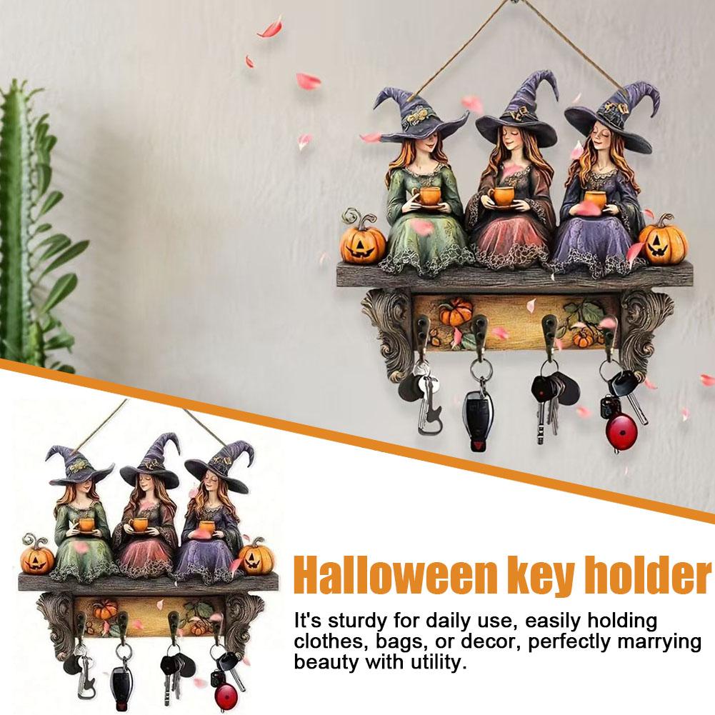 Halloween Witch 2D Flat Decoration 25CM * 22CM Outdoor Courtyard Scene Wooden Keyframe Decorative Pendant Accessory