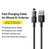 Cablu USB la Lightning BASEUS 2.4A Încărcare Rapidă Cablu de Date Afișaj Digital Port Transparent 1m Împletit din Nailon