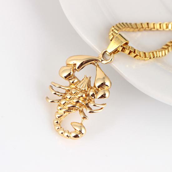 Fashion Men Golden Scorpion Pendant Hip-hop Chain Necklace Party Club Gift
