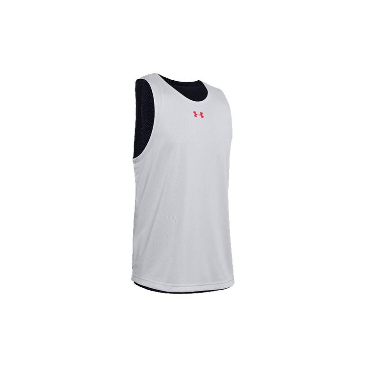 Under Armour Baseline Reversible Tank  White Black  Men s 1351288-014 XXXL