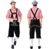 Men's Bavarian Red Plaid Beer Overalls Set - Traditional German Festival Wear