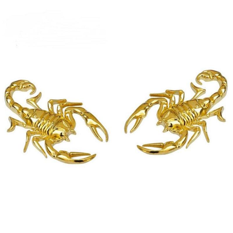 1pc Silver Gold 3D Car Metal Scorpion Stickers Adhesive Badge Emblem Logo Decal for Motorcycle  Cars Acessories Decoration