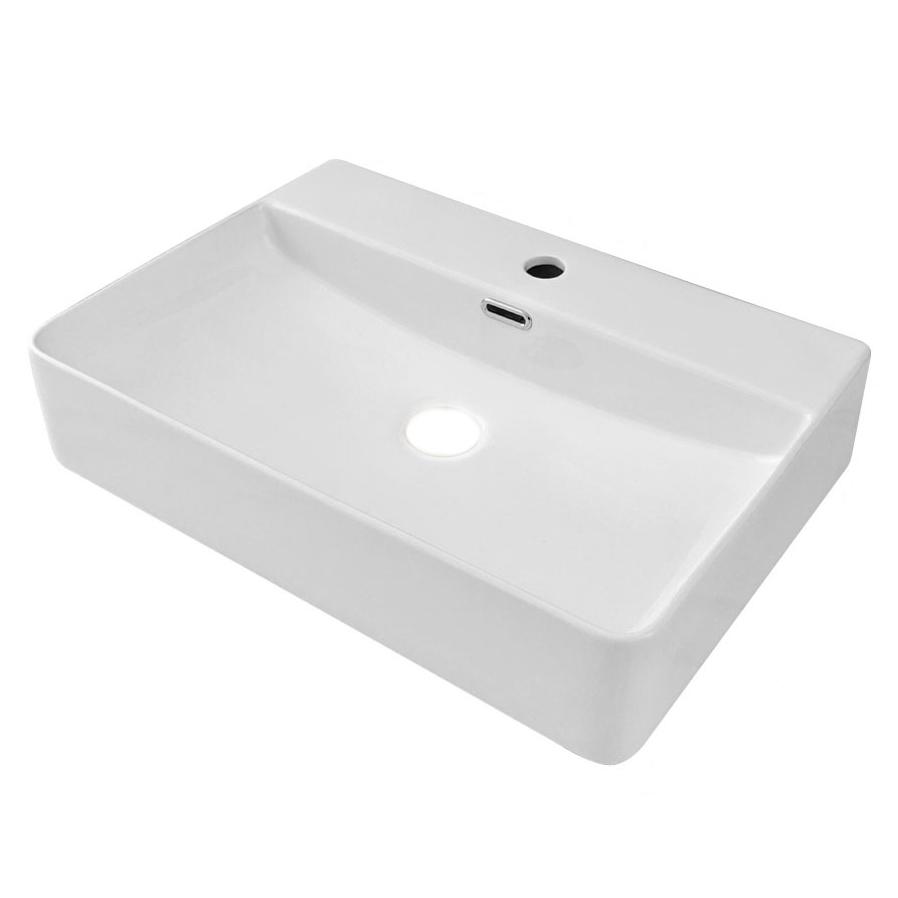 

Bathroom Counter Top Ceramic Sink Rectangular Lavatory Porcelain White Wahsbasin M белый