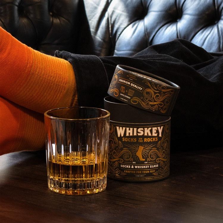Whiskey Glass and Socks Gift Set for a Man Gadget Drinks Drinks