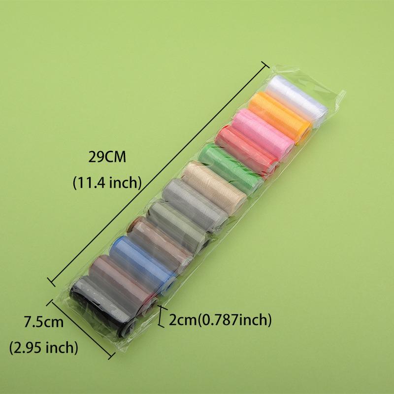 12 farger 402 sytrådsett Fast farge polyester håndverkstråd