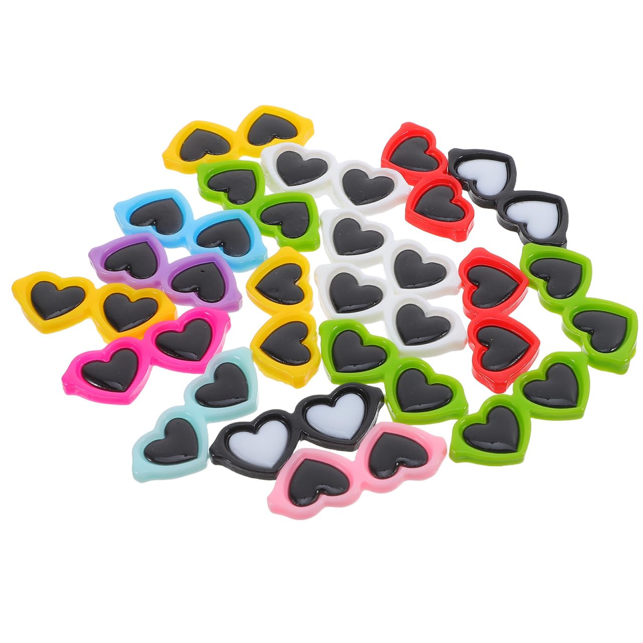 ibasenice Набор из 40 Сердечных Солнцезащитных Очков и Очков, Смоляные Шармы и Кабошоны, 4,2 см, для DIY Рукоделия, Чехлов для Смартфонов, Аксессуаров для Волос,