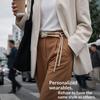 Trend Quick Release Snap Buckle Double Rope Belt Luxury Design Versatile Student Jeans Pants Belt Waist Rope
