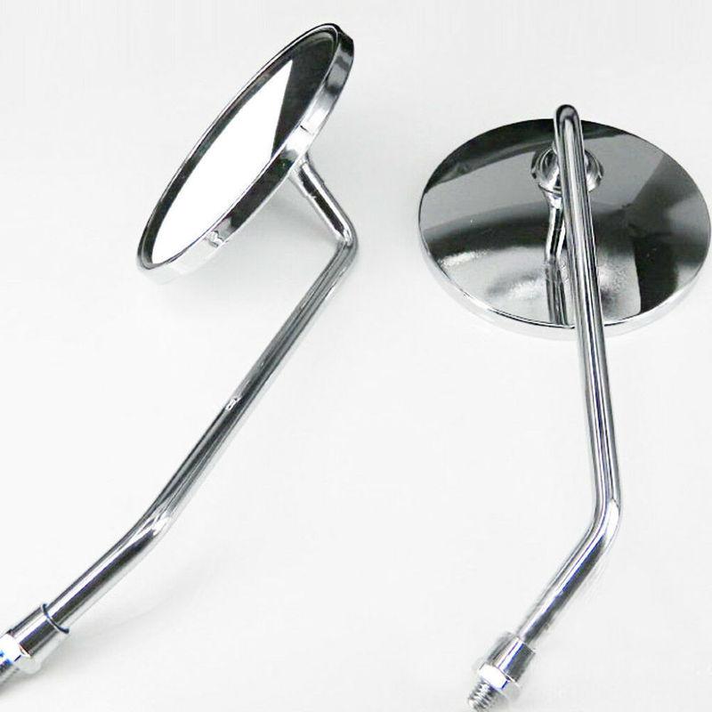 8mm/10mm Motorcycle Rearview Mirror Scooter E-Bike Round Rear View Mirrors Back Side Convex Mirror 2Pcs
