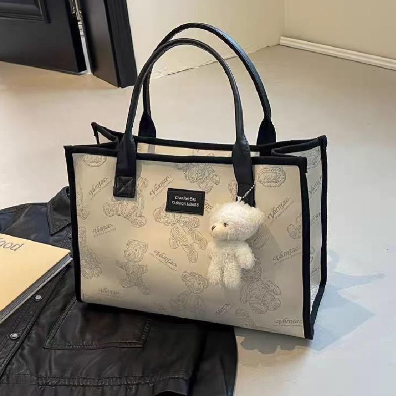 

canvas large bag, new tote armpit bag, fashionable handbag, large-capacity outgoing bag. Upgrade + Lining Single Pack No Pendant