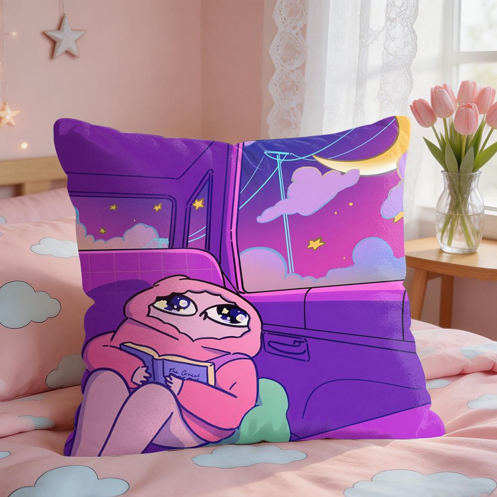 FUNNY Cartoon KKETNIPZ Cushion Cover Square Short Plush Pillow Case Living Room Sofa Home Decor Funda X