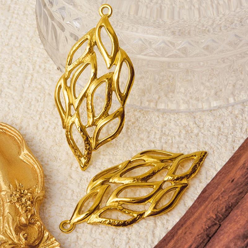 6pcs/Lot Plant Accessories DIY Stainless Steel Flower Leaf Charms For Jewelry Making Bulk Sunflower Rose Pendant Filigree Charm