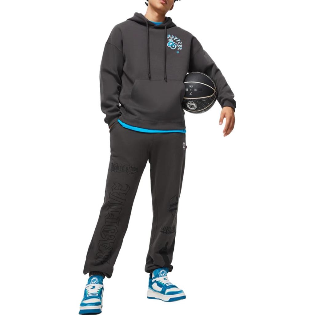 Li Ning Basketball Series Pullover Hoodie Long Sleeve Sweatshirt Men Hoodies Dark-Gray AWDU085-7