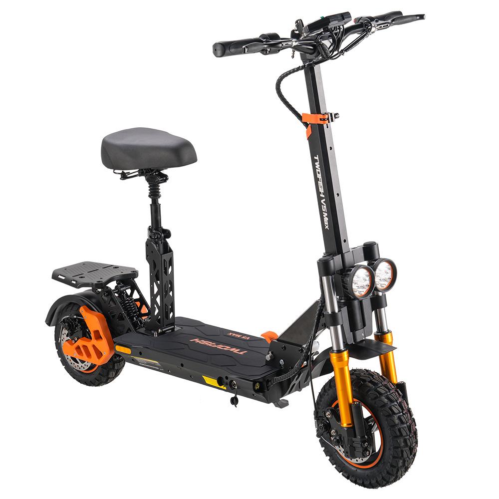 TWOFISH V5 MAX Electric Scooter with Seat, 800W Motor, 48V 18Ah Battery, Front 11 Inch & Rear 10 Inch Tires