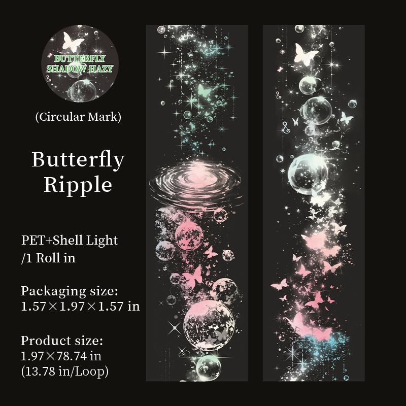 1 Roll Dreamy Butterfly Seashell Iridescent Washi Tape For Scrapbooking DIY Decoration Collage Material Phone Case Notebook