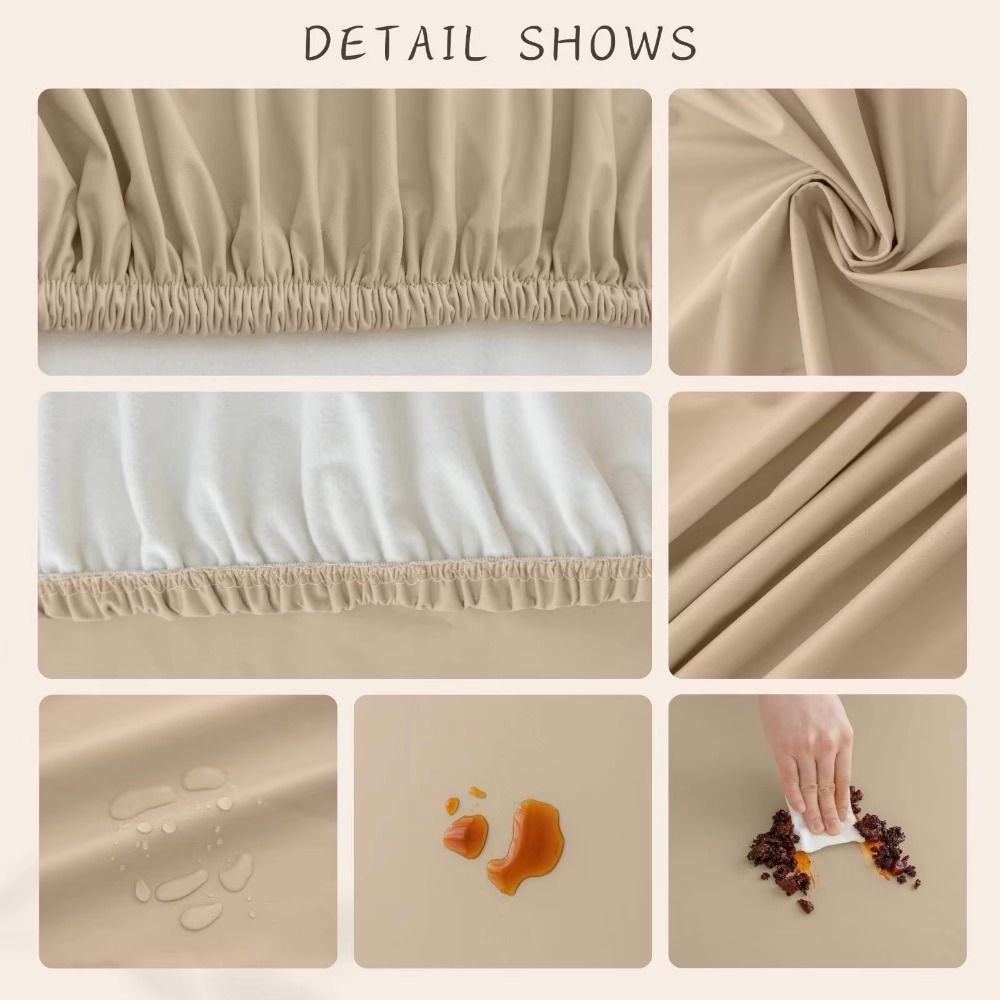 PU Leather Stretch Tablecloth Oil Proof Elastic Table Cover Modern Table Protector Restaurant Use