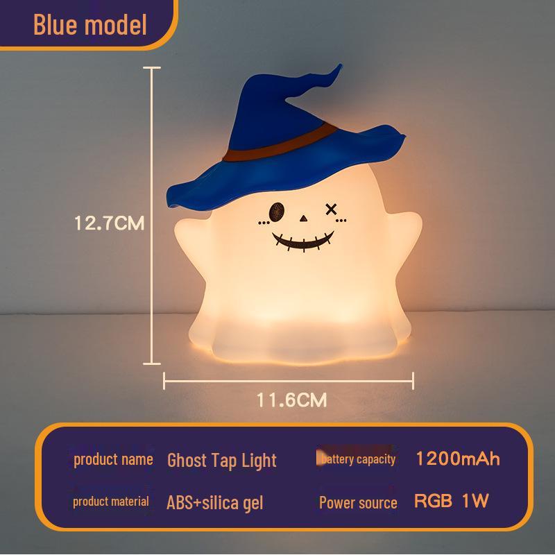 Ghost Silicone Night Light: Halloween-Themed Bedroom Atmosphere Lamp