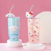 Non-Toxic 600Ml Sanrio Thermos Cup Kawaii Hello Kitty Kuromi Melody Student Children Gift Anime Cartoon Cute Portable Straw Large Capacity