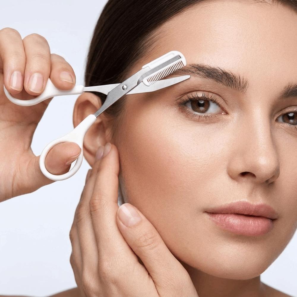 1pc/24pcs Stainless Steel Eyebrow Trimming Makeup Tool With Comb Beauty Tool Personal Beauty Care