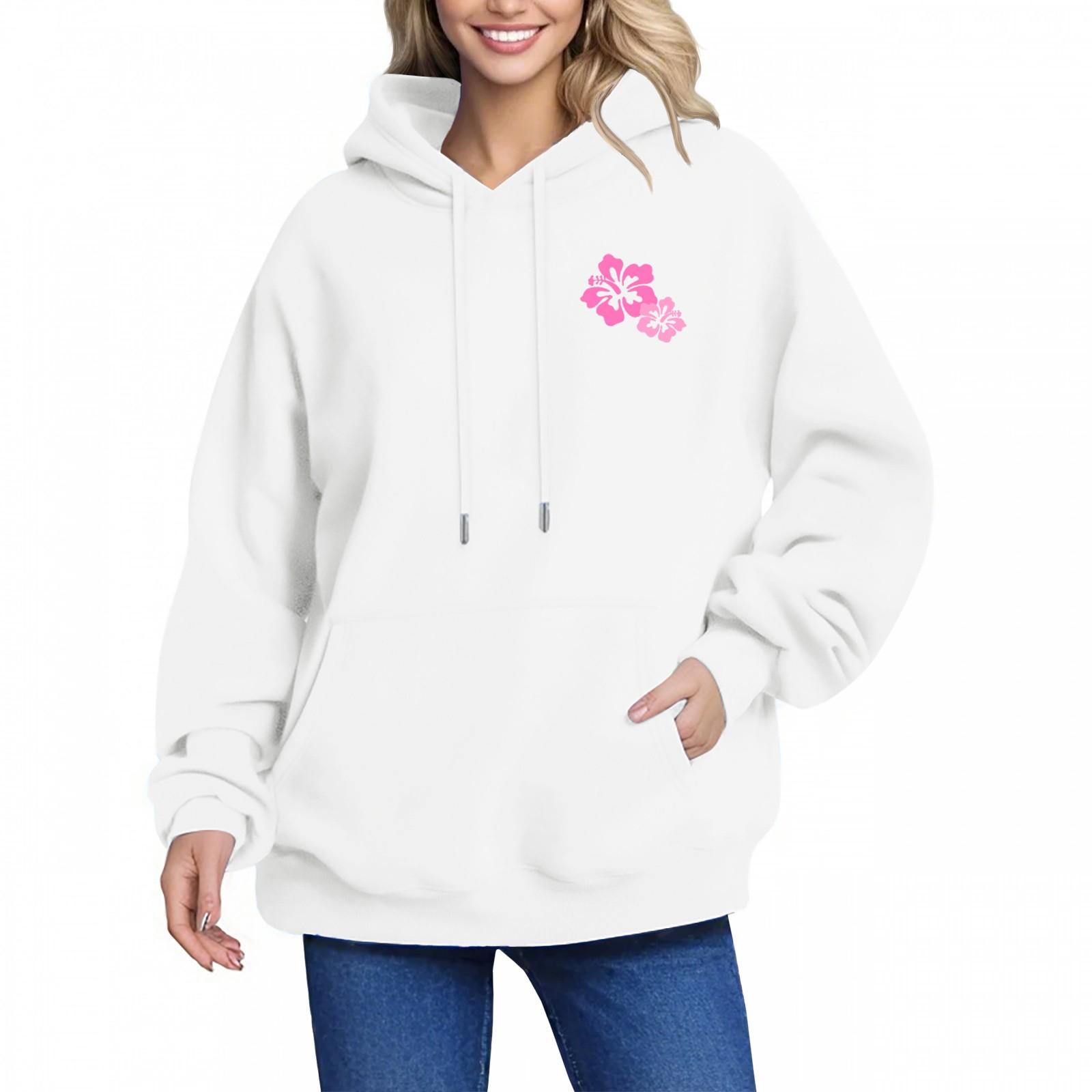 

SIESTA BEACH WAVES 1971 Женская толстовка с капюшоном и мелким принтом с длинным рукавом и карманом Свободный пуловер Толстовка Верх XS белый