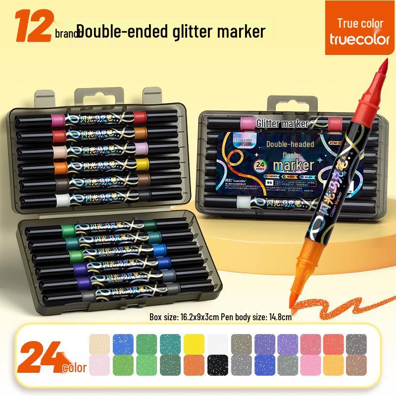 True Color Soft Tip Acrylic Marker Pens - Non-Bleeding, Stackable, Hand-Painted Graffiti & Watercolor Art Pens for Students