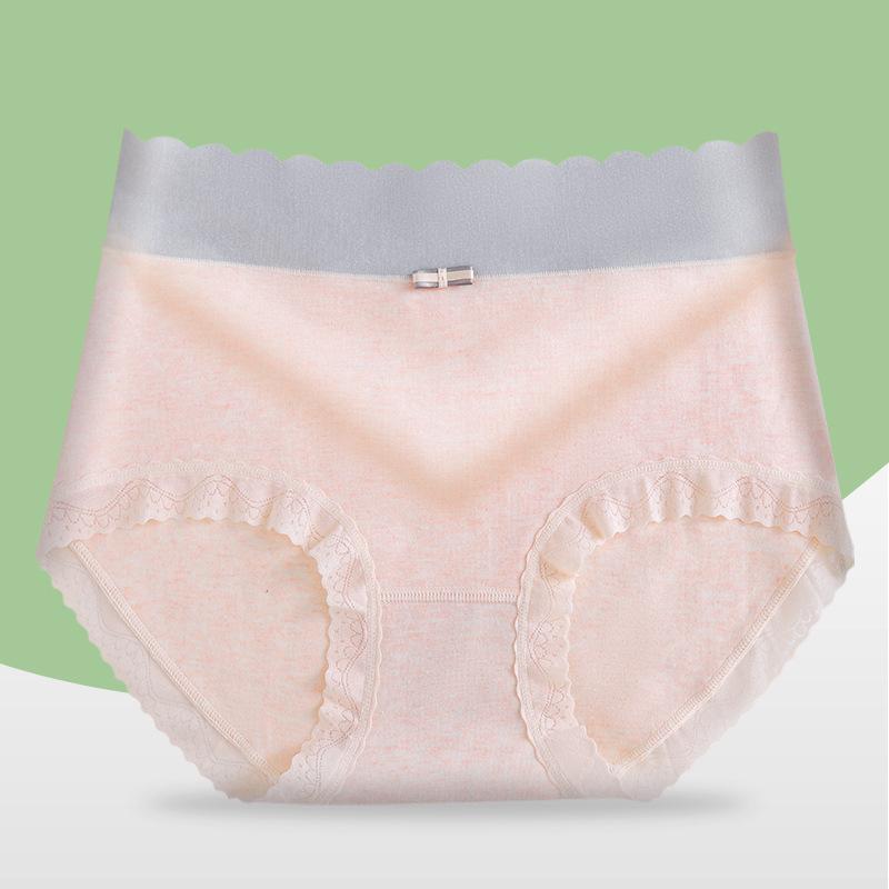 

Дихаюча бавовняна жіноча проста та модна білизна із середньою талією, безшовні та зручні трикутні штани XXL рожевий