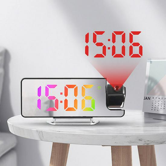 5503 Multi-Function Electronic Alarm Clock - Large Font, Rectangular Design, Wall-Mountable or Stand-Alone