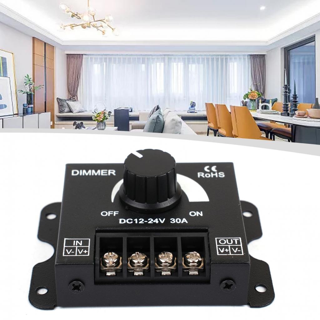 Brightness Adjuster Led Dimmer Power Supply Adjustable DC 12-24V 30A Dimmer Knob
