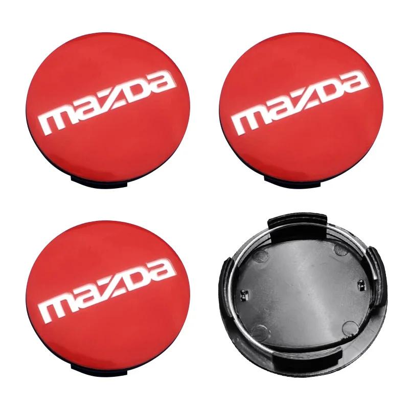 4 Bucăți Capac Centru Roată Siglă Capac Butuc Insignă Emblema Picior Lung 18MM 56MM ID53MM Modele Noi Pentru Mazda 3 Atenza Axela CX3 CX4 CX5 CX7