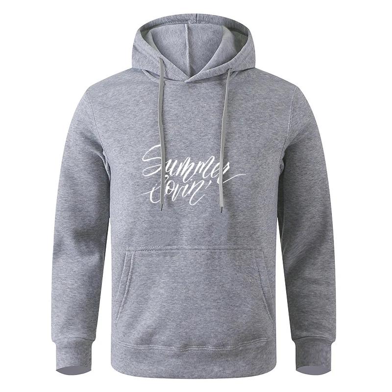 For Male And Women Spring Autumn Men's Casual Solid Color Oversize Black Sweatshirt Hoodie Pullover