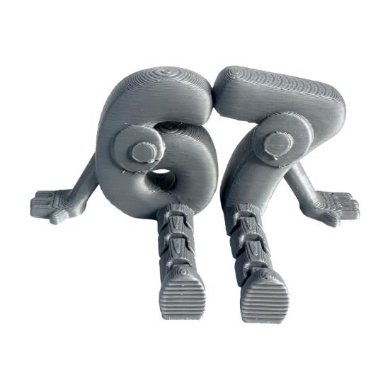 3D Printed 67 Number Figurine Articulated Flexible 67 Character Figure with Movable Joints
