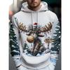 Autumn Winter Christmas Day Creativity 3D Printed Hoodie Men's Fashion Comfort Loose Sports Leisure Versatile Pockets Hoodies