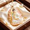 Ethnic Imitation Jade Pendant Necklace Chinese Vintage Charm Jewelry For Men Women Daily Outfit Festival Gift Use