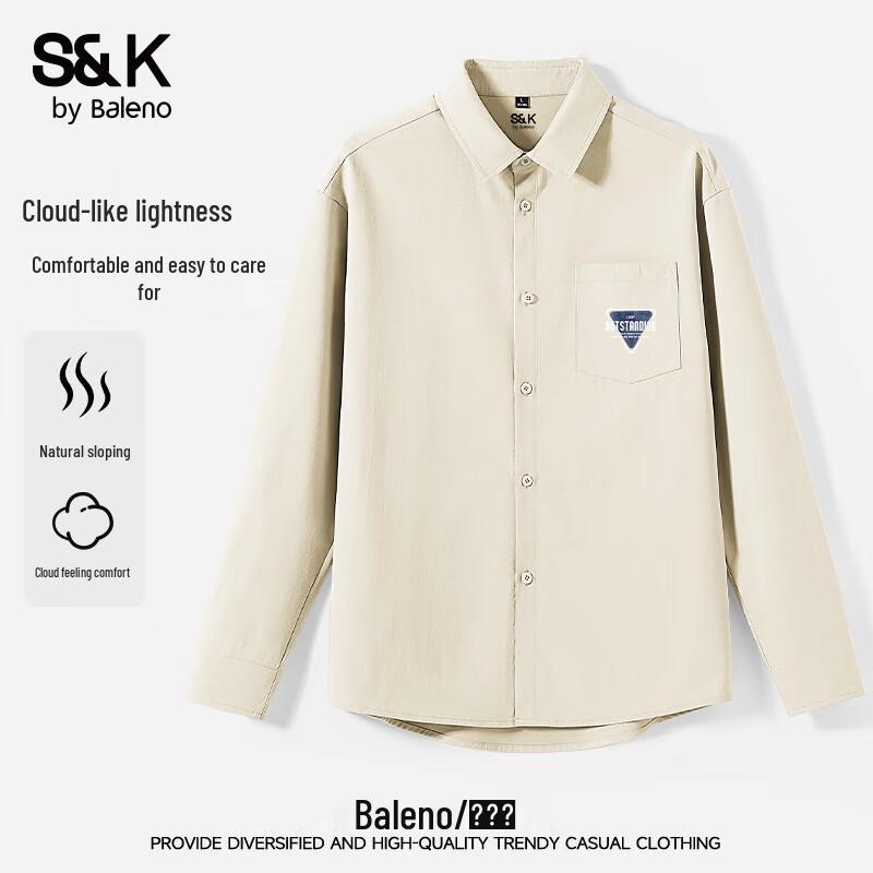 Baleno Men s S&K Series Casual Wrinkle-Resistant Long Sleeve Shirt 3XL