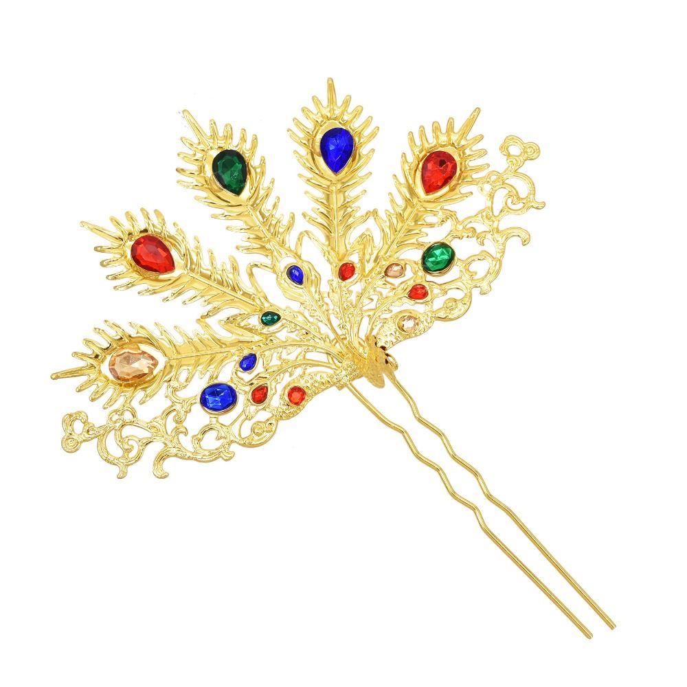 Silver Thai Hair Sticks Gold U-shaped Hair Fork Classical Thai Metal Leaves Hairpin  Daily